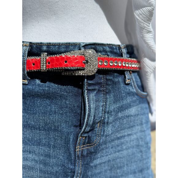 MSRP $134 | Boho Blouse + Denim Skirt + Bling Belt Bundle S-M | SAME DAY SHIP - Picture 7 of 11